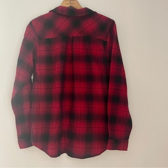 Alpine Design Women's Brushed Flannel Shirt Medium Red Black Plaid - Picture 6 of 6